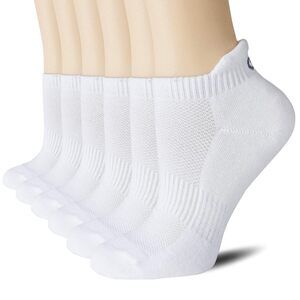 Low Cut Athletic Socks 6 Pairs White Cotton Ankle